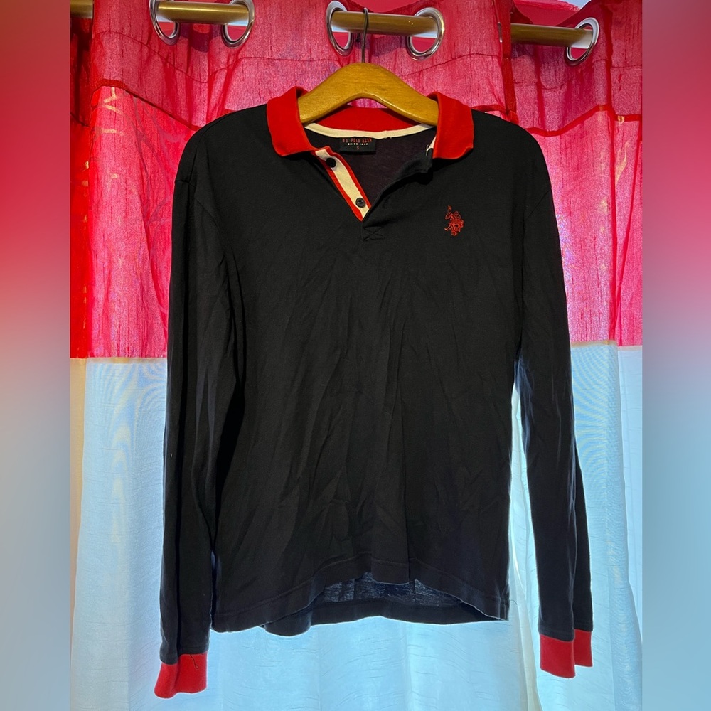 Polo assn top cotton navy with red logo
